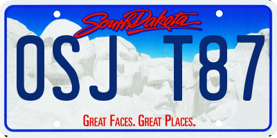 SD license plate 0SJT87