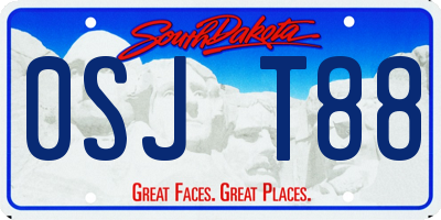 SD license plate 0SJT88