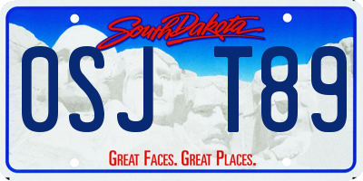 SD license plate 0SJT89