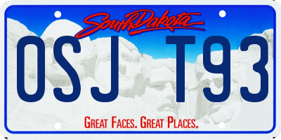SD license plate 0SJT93
