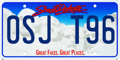 SD license plate 0SJT96