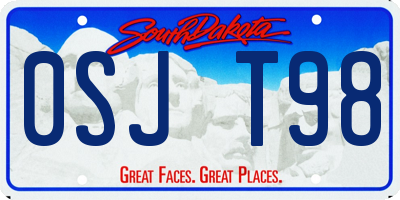 SD license plate 0SJT98