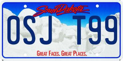 SD license plate 0SJT99