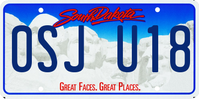 SD license plate 0SJU18