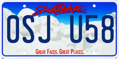 SD license plate 0SJU58