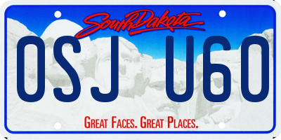 SD license plate 0SJU60