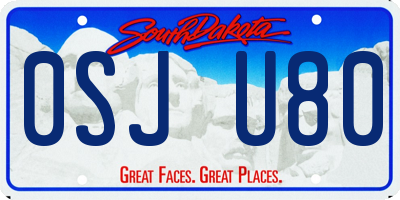 SD license plate 0SJU80