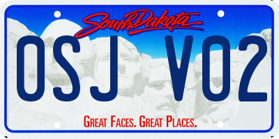SD license plate 0SJV02