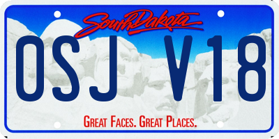 SD license plate 0SJV18