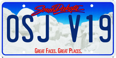 SD license plate 0SJV19