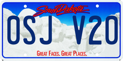 SD license plate 0SJV20