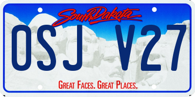 SD license plate 0SJV27