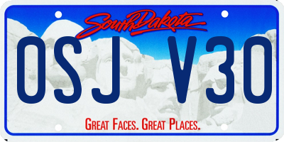 SD license plate 0SJV30