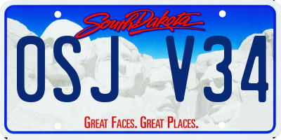 SD license plate 0SJV34