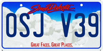 SD license plate 0SJV39