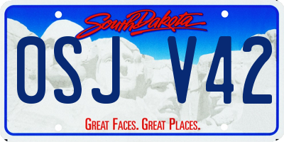 SD license plate 0SJV42