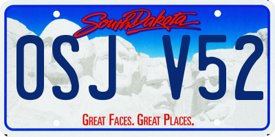 SD license plate 0SJV52