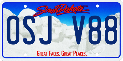 SD license plate 0SJV88