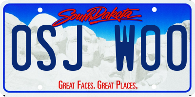 SD license plate 0SJW00
