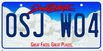 SD license plate 0SJW04