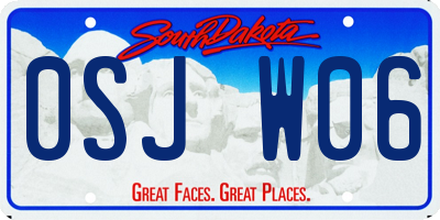 SD license plate 0SJW06