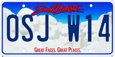SD license plate 0SJW14