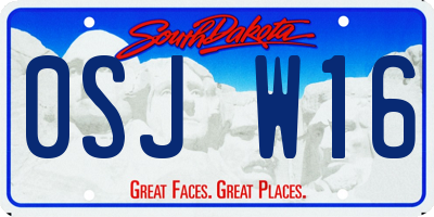 SD license plate 0SJW16