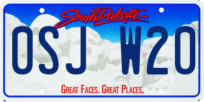 SD license plate 0SJW20