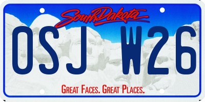 SD license plate 0SJW26