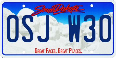 SD license plate 0SJW30