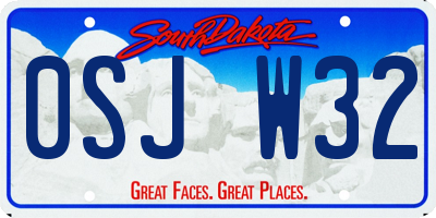 SD license plate 0SJW32