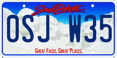 SD license plate 0SJW35