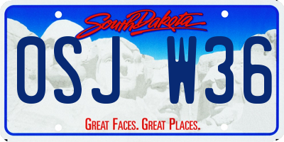 SD license plate 0SJW36