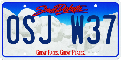 SD license plate 0SJW37