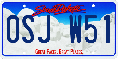 SD license plate 0SJW51