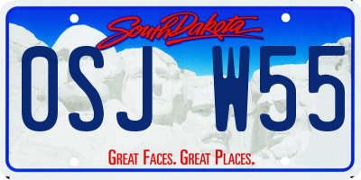 SD license plate 0SJW55