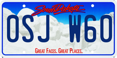 SD license plate 0SJW60