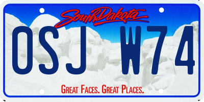SD license plate 0SJW74