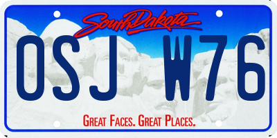 SD license plate 0SJW76