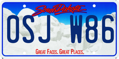 SD license plate 0SJW86