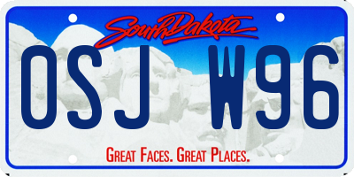 SD license plate 0SJW96