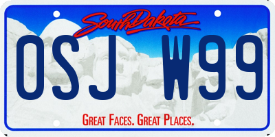 SD license plate 0SJW99