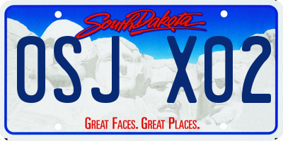 SD license plate 0SJX02