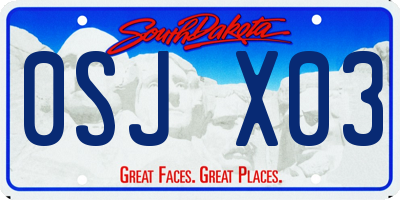 SD license plate 0SJX03