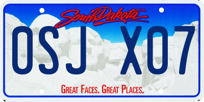 SD license plate 0SJX07