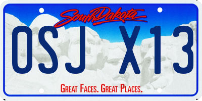 SD license plate 0SJX13