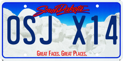SD license plate 0SJX14