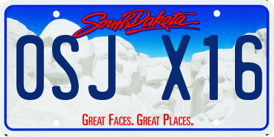 SD license plate 0SJX16
