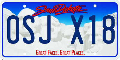 SD license plate 0SJX18