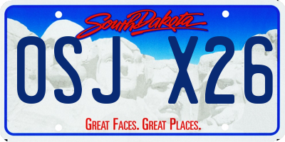 SD license plate 0SJX26